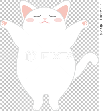 Dancing cat_Valentine_Banzai white cat 110494607