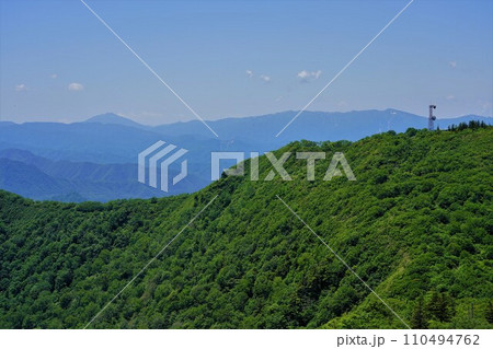 七ヶ岳山頂からの燧ヶ岳と会津駒ヶ岳 七ヶ岳山頂からの燧ヶ岳と会津駒ヶ岳 110494762