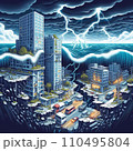 震災、災害、津波、地割れのイラスト 110495804