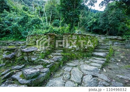 Ciudad Perdida, ancient ruins in Sierra Nevada mountains. Santa Marta, Colombia wilderness 110496032