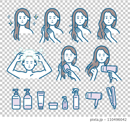 女性のヘアケアと悩み 110496042