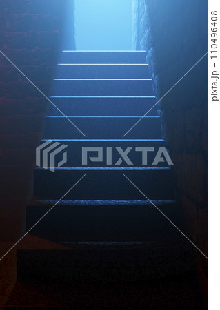 Stone staircase at night 110496408