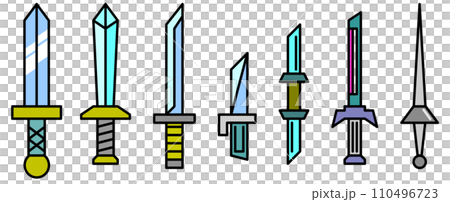對抗和決鬥中使用的劍和劍武器插圖 對抗和決鬥中使用的劍和劍武器插圖 110496723