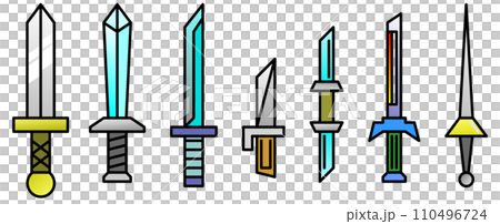 對抗和決鬥中使用的劍和劍武器插圖 110496724