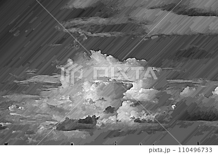 3D画像パステル調アート真夏の入道雲積螺雲5 3D画像パステル調アート真夏の入道雲積螺雲5 110496733