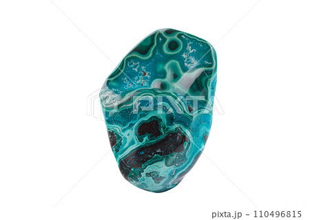 macro mineral stone Chrysocolla on a white background 110496815
