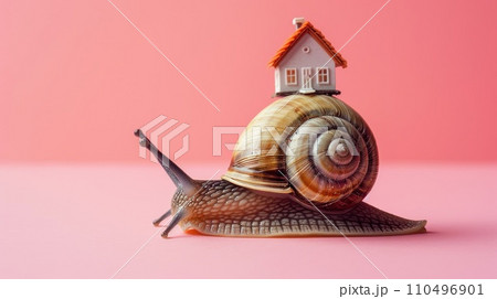 The snail with a house on its back 110496901