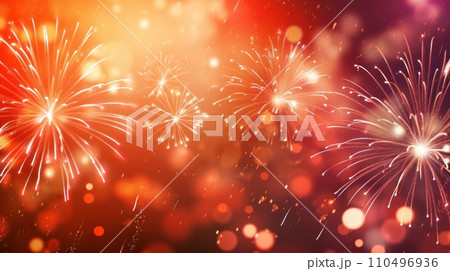 Fireworks Finale Over Blooms 110496936