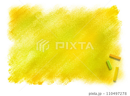 菜の花色のパステルで描いた、花畑の手描きグラデーション 110497278