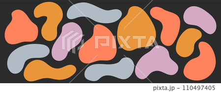 Set of simple abstract freeform shapes. Doodle design elements. Set of simple abstract freeform shapes. Doodle design elements. 110497405
