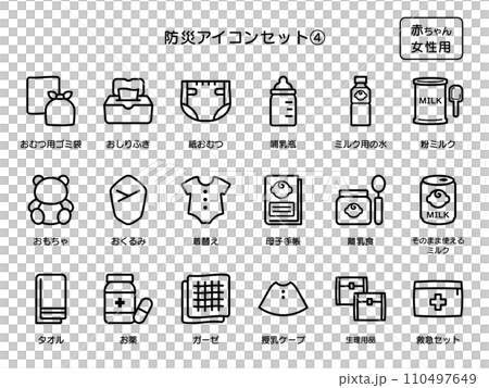 Disaster prevention icon set 004 110497649