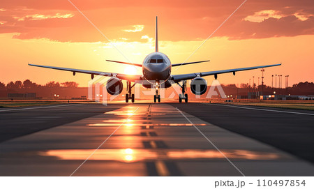 空港に着陸する飛行機 空港に着陸する飛行機 110497854