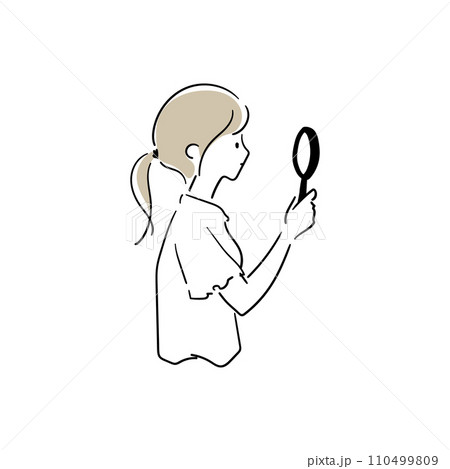 虫眼鏡を持つ少女の横顔 虫眼鏡を持つ少女の横顔 110499809