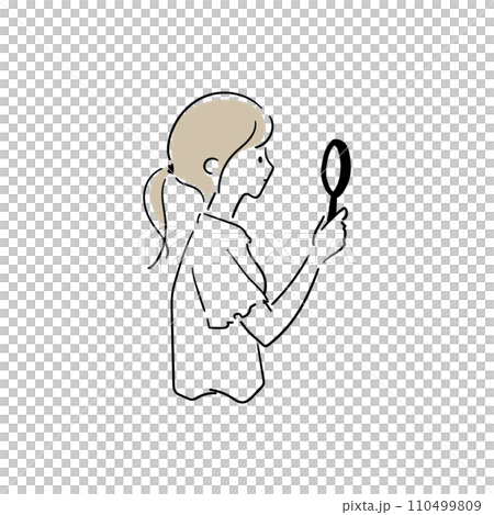 虫眼鏡を持つ少女の横顔 虫眼鏡を持つ少女の横顔 110499809