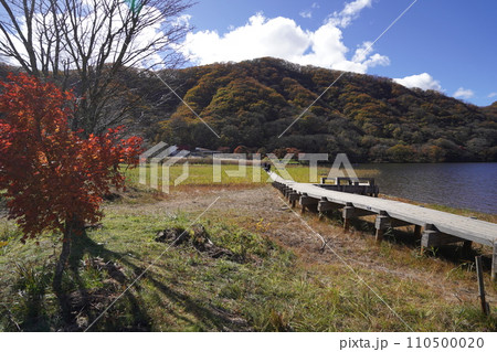 群馬県　榛名山　榛名湖の東南部分の湖畔　2023年10月31日 110500020