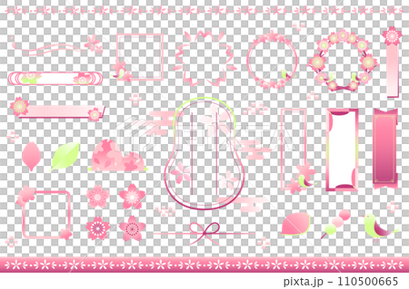 Spring image frame/icon/illustration set/no text Spring image frame/icon/illustration set/no text 110500665