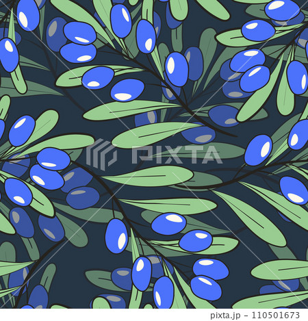 Seamless pattern with sea buckthorn. Natural fresh ripe tasty berries. Vector illustration for background, packaging, textile, fabric and various other designs Seamless pattern with sea buckthorn. Natural fresh ripe tasty berries. Vector illustration for background, packaging, textile, fabric and various other designs 110501673