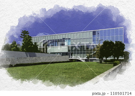 水彩画風　加賀片山津温泉　総湯　石川県加賀市 110501714