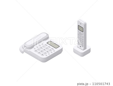 アイソメトリック図法で描いた電話機 110501743