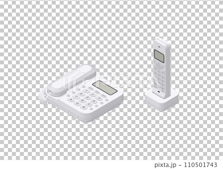 アイソメトリック図法で描いた電話機 110501743