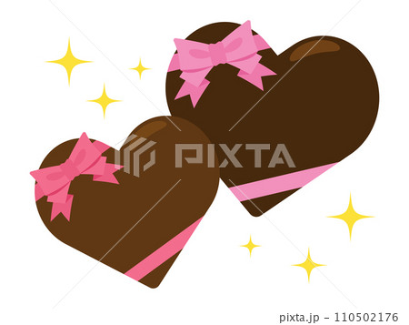 ポップでかわいいハート型チョコレートのアイコン 110502176