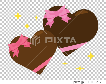 ポップでかわいいハート型チョコレートのアイコン 110502176