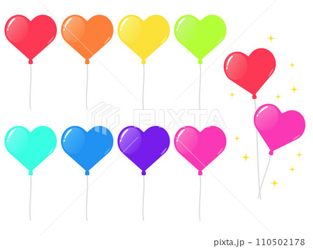 ハート型の風船の装飾セット 110502178