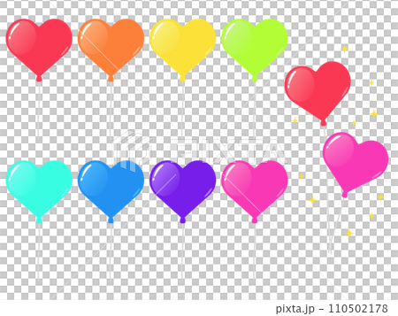 ハート型の風船の装飾セット 110502178