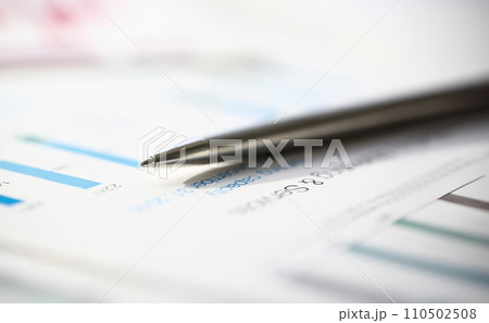 Financial statistics documents ball pen infographics 110502508