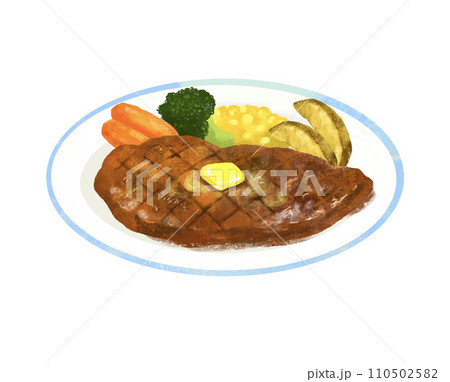 ステーキのイラスト　レストラン 110502582