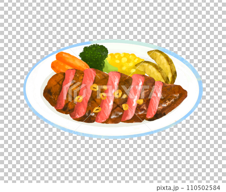 ステーキのイラスト　レストラン 110502584