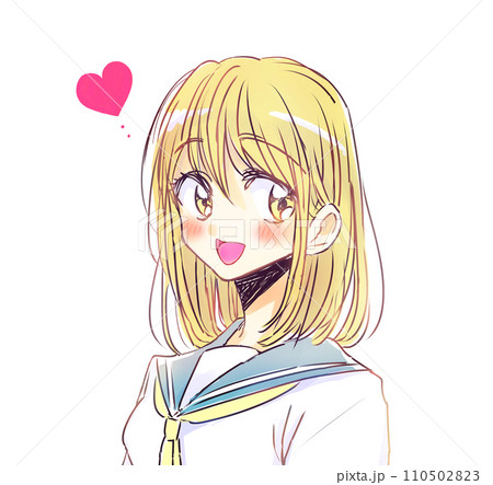笑顔の女子学生　恋愛　金髪 110502823