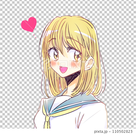 笑顔の女子学生　恋愛　金髪 110502823