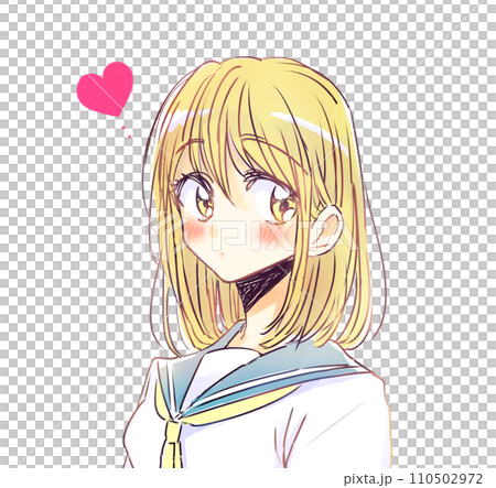 笑顔の女子学生　恋愛　金髪 110502972
