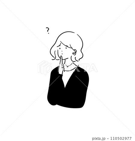 考えてもわからなくて困っている若い女性 110502977