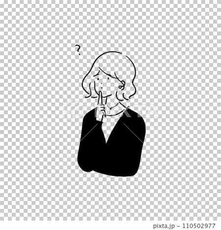 考えてもわからなくて困っている若い女性 110502977