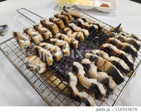 Korean food. Charcoal grilled eel 110503676