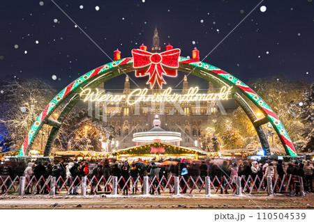 ウィーン　市庁舎広場のクリスマスマーケット 110504539