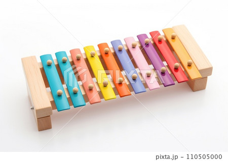 Colorful wooden xylophone on white background 110505000