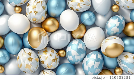 Spring jubilation, A basket of colorful Easter eggs Spring jubilation, A basket of colorful Easter eggs 110505281