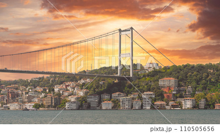 Bosphorus Bridge Spanning Continents, Istanbul, Turkey Bosphorus Bridge Spanning Continents, Istanbul, Turkey 110505656