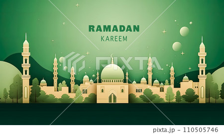 Mosque in moonlight, A Ramadan nights embrace 110505746