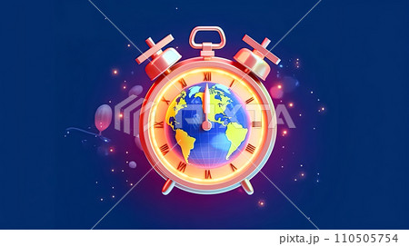 Clock on our planet a powerful image 110505754