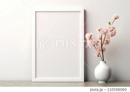 Blank picture frame mock-up on wall in modern interior. 110506060