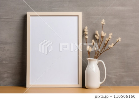 Blank picture frame mock-up on wall in modern interior. 110506160
