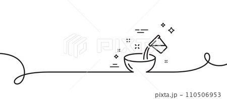 Cooking add water line icon. Continuous one...のイラスト素材 [110506953] - PIXTA
