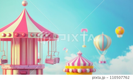 Whimsical Carnival Architecture with copy space 110507762