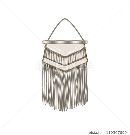 cotton macrame wall hanging cartoon vector illustration 110507899