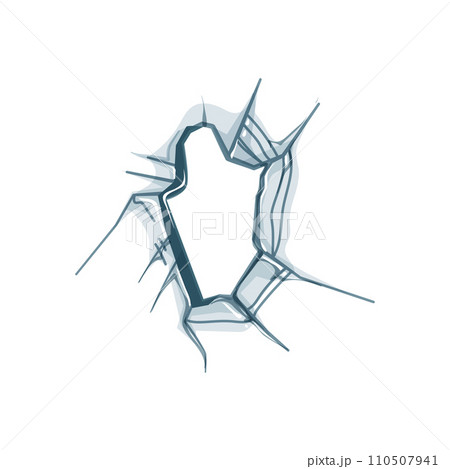 window broken glass cartoon vector illustration 110507941