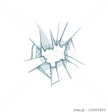 black broken glass cartoon vector illustration 110507942